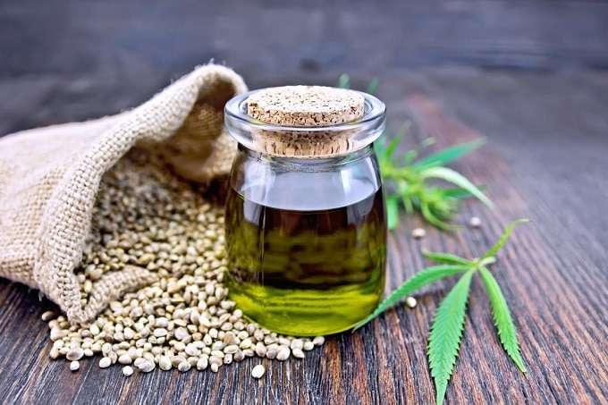 hemp seed oil in a jar