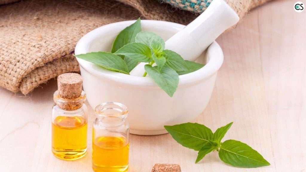 Essential Oil With Mortar and Pestle