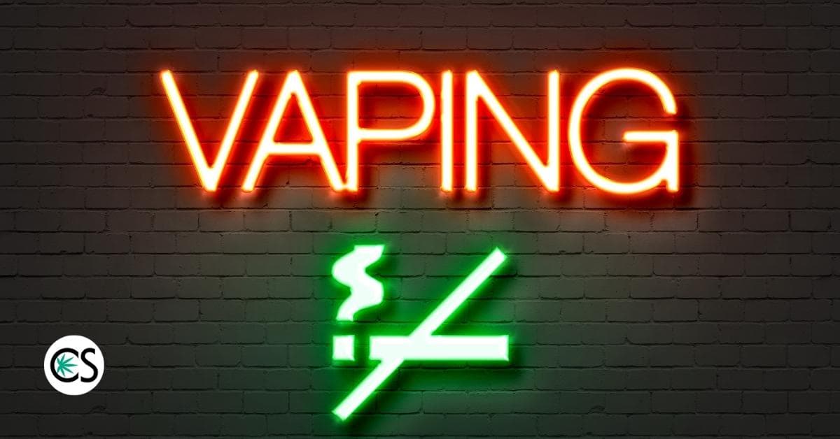 neon sign that reads no vaping allowed